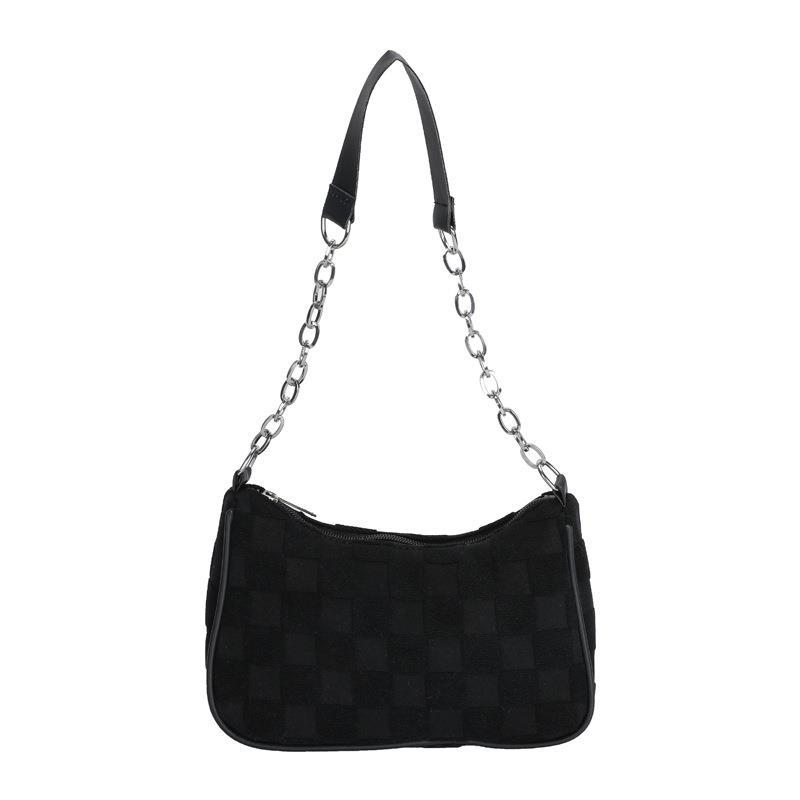 Korean Canvas Plush Crossbody Bag - Women's Trendy Square Shoulder Bag with Zipper Pocket