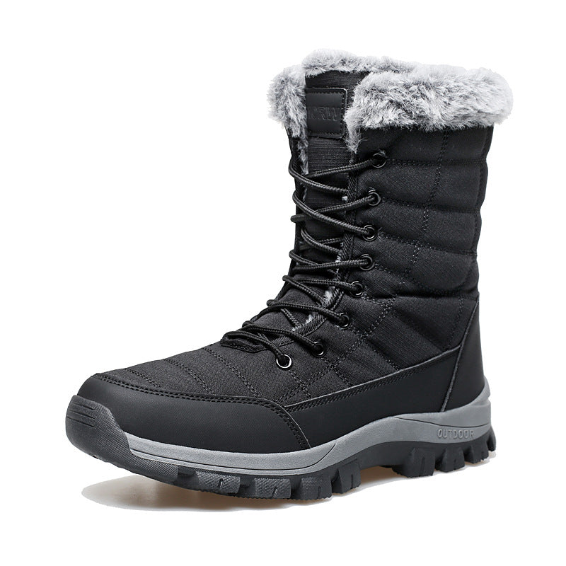 Men's Non-Slip Outdoor Winter Boots | Thickened Extra-Long Plush Lining | Warm Sports Snow Boots