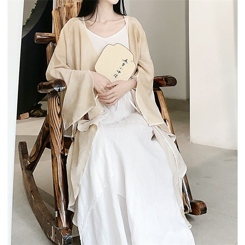 Long Sleeve Irregular Retro Thin Tied Casual Loose Cardigan
- Optimized Title: Vintage Long Sleeve Irregular Tie Up