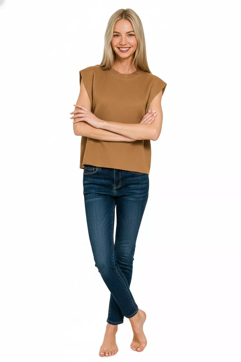 Round Neck Viscose Sweater Vest
