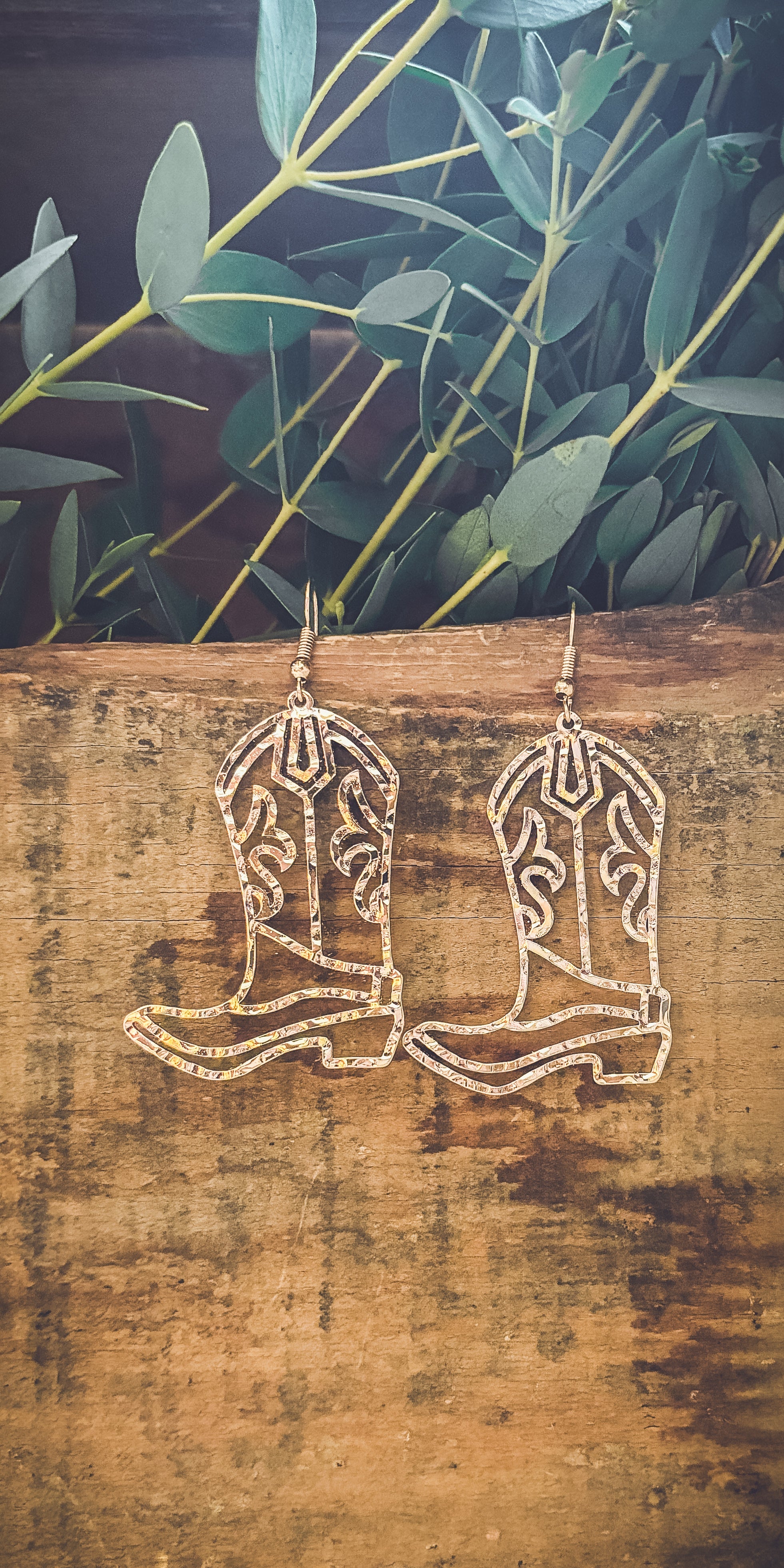 Beautiful Cowboy Boot Earrings - Gold or Silver