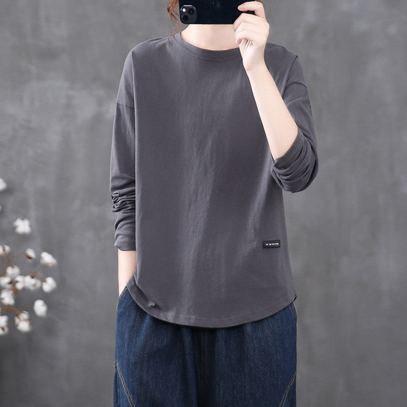Stylish Hollow Out Back Long Sleeve Solid Top