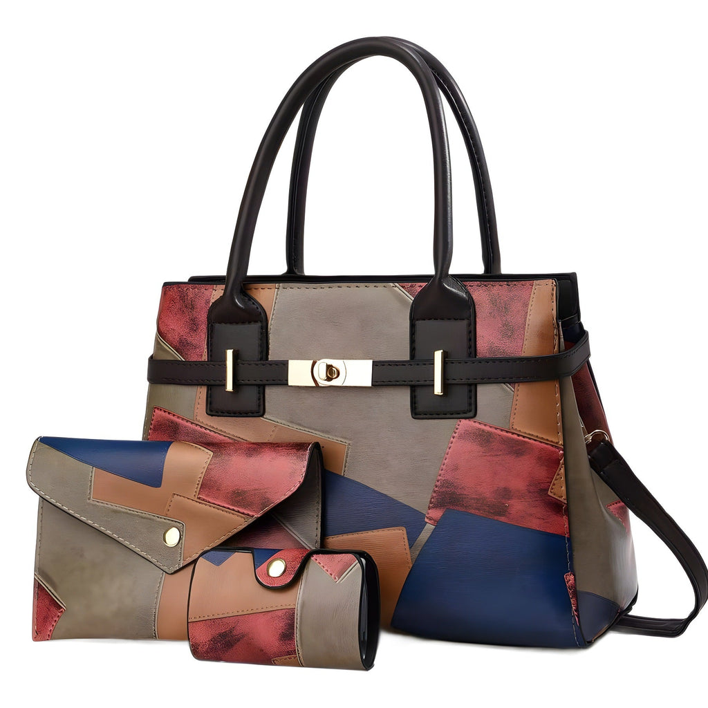 Large-Capacity Women's Crossbody Shoulder Bag – Three-Piece Set | PU Leather Commuter Bag