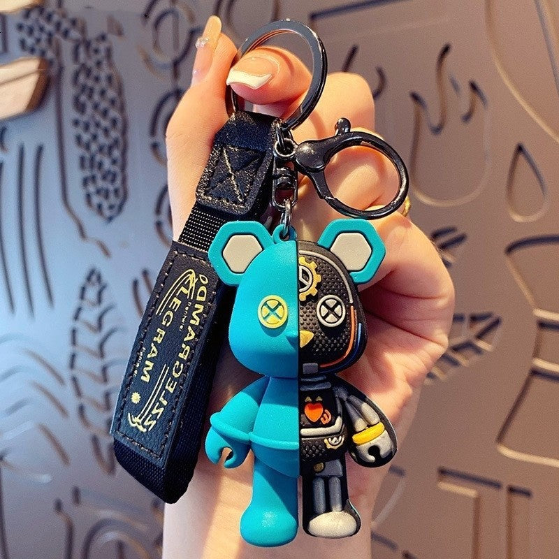 Half-Dissected Mechanical Teddy Bear Keychain - Unique and Innovative Design