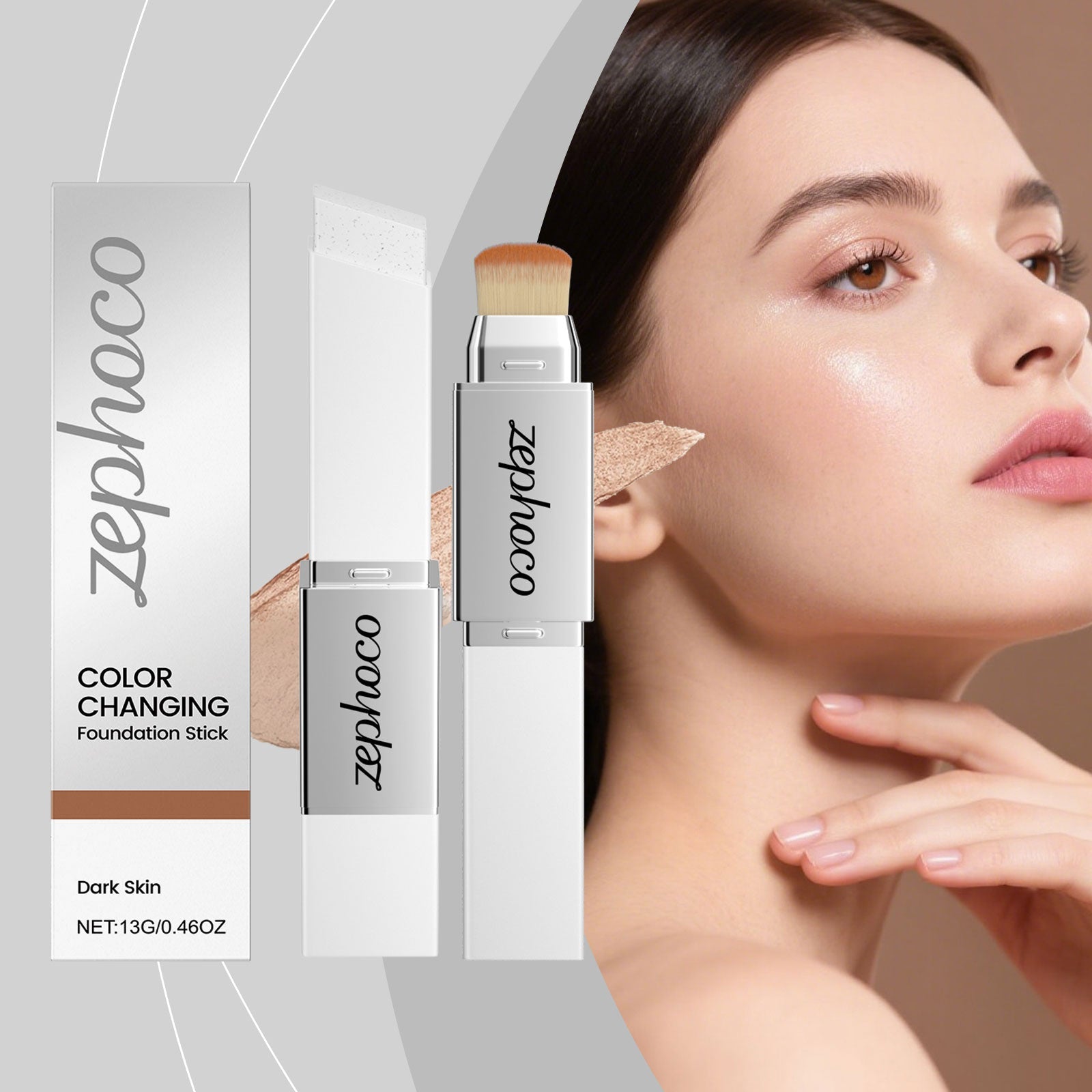 2-in-1 Color-Changing Foundation Stick Deep Skin Tone
