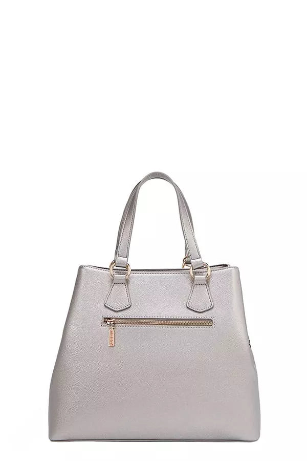 Monogram Pattern Handbag with Rhinestones Decor