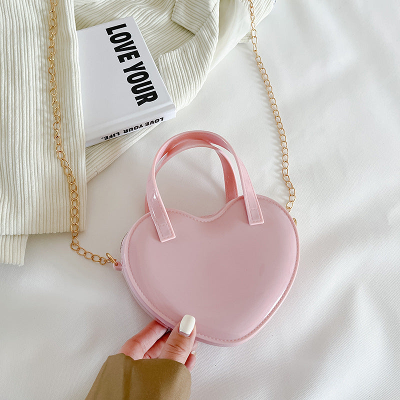 Women's Jelly Heart Mini Crossbody Bag – Cute PVC Shoulder Bag