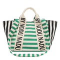 Letter Striped Tote Bag