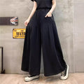 Loose High Waist Straight-Leg Pants In Solid Color