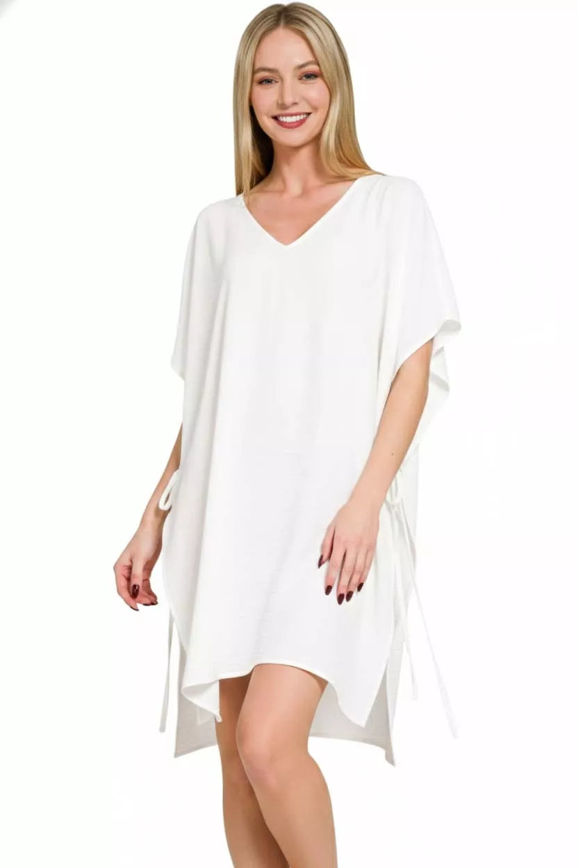 Woven Airflow Tie Side Cover Up