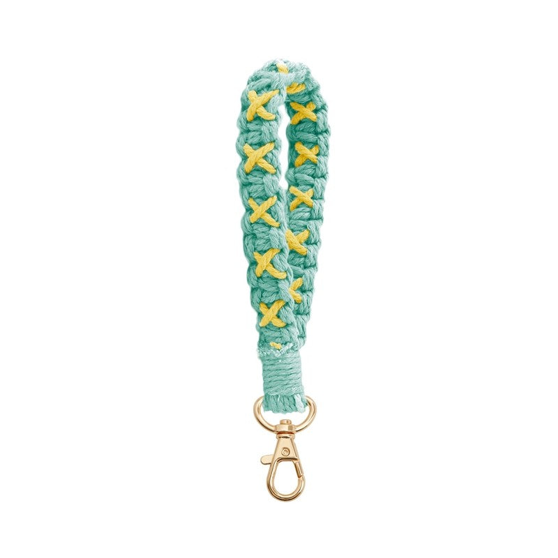 Handwoven Colorful Wristband Keychain for Stress Relief