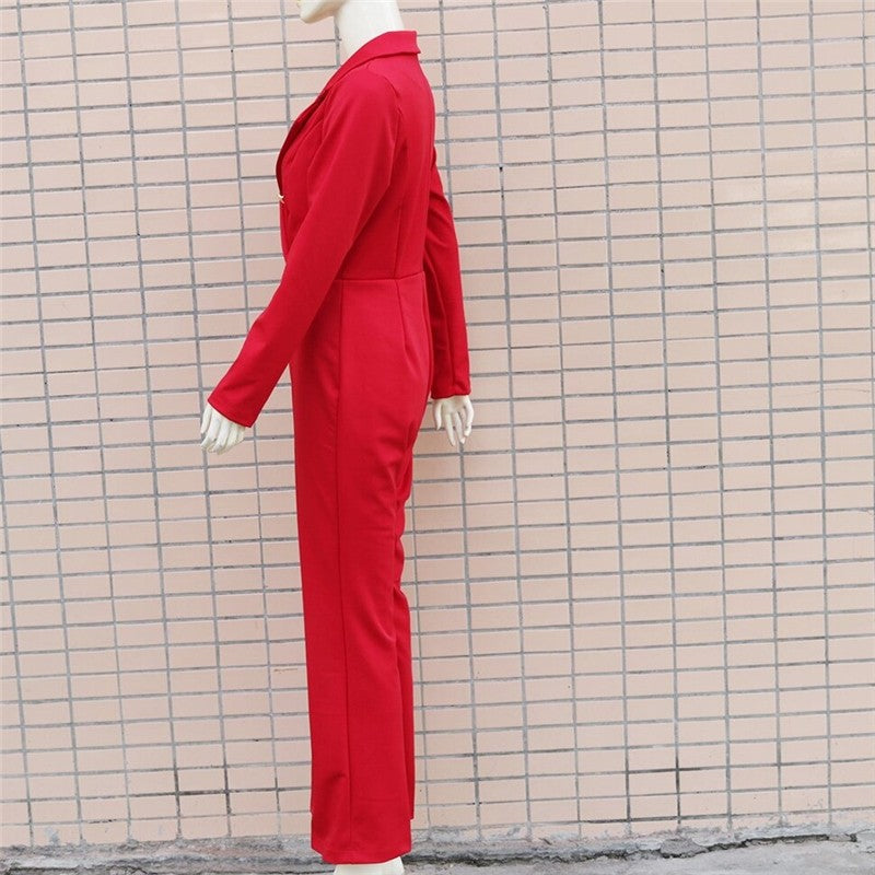 Tailored Solid Color Jumpsuit for a Sleek and Stylish Look