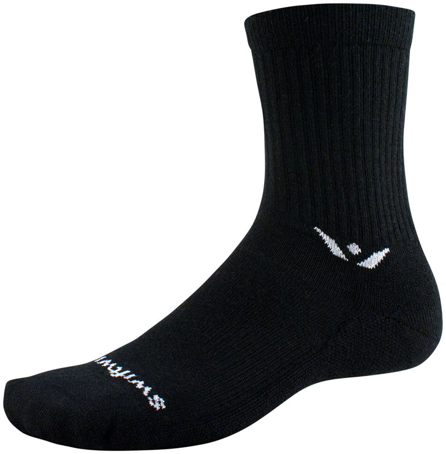 Swiftwick Pursuit Hike Light Cushion Wool Socks - 6" Light Weight Black XL