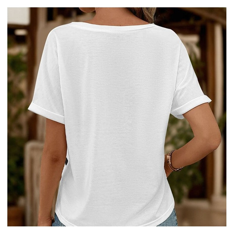 Off-Shoulder Striped Short-Sleeve T-Shirt with Versatile Styling