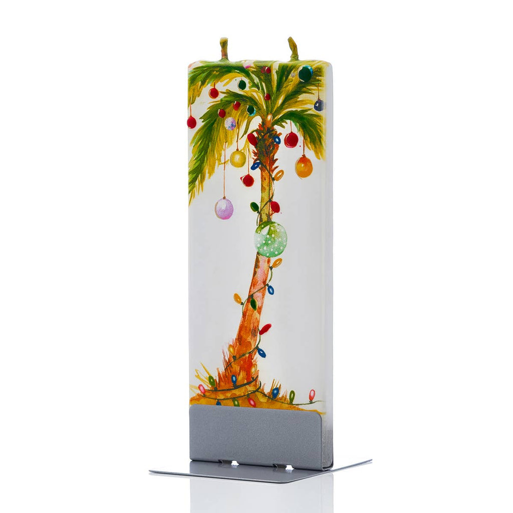 Flatyz Palm Tree With Christmas Lights Candle