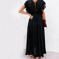 Relaxed Fit Solid Color Long Beach Cover-Up Dress