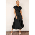 Solid Color Sleeveless Bandage Satin Maxi Dress