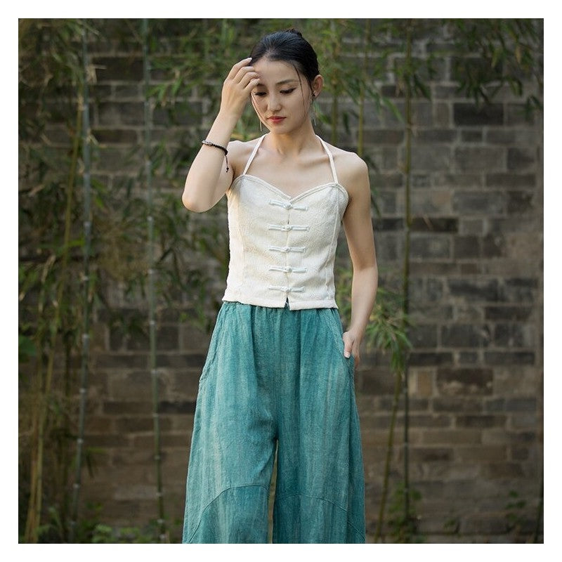 Loose Fit Tie-Dye Lantern Wide Leg Pants