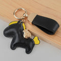 Cute Pony Shaped Leather Keychain Pendant