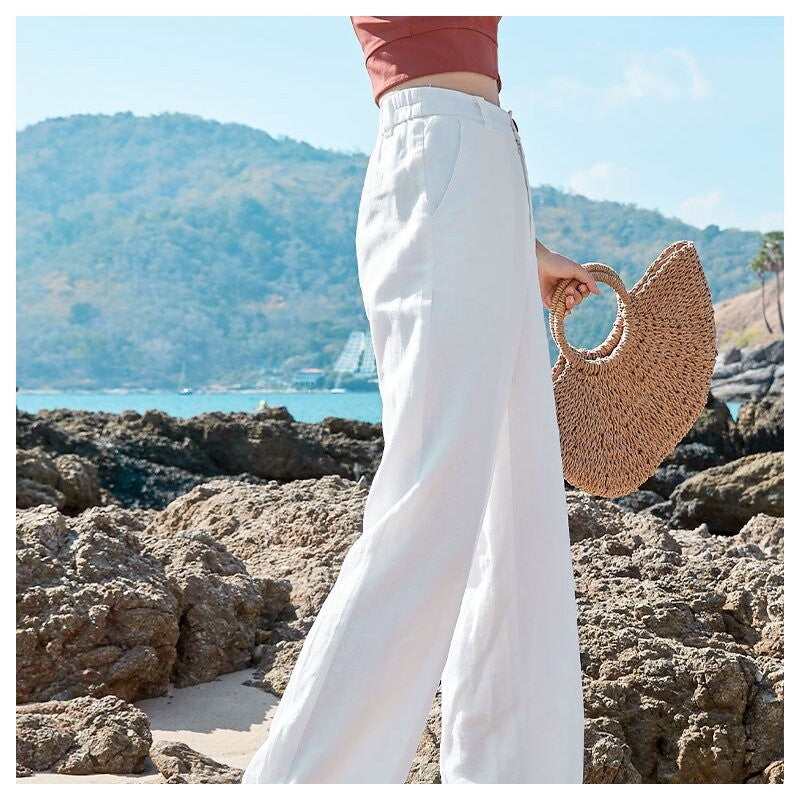 Flowy High-Waisted Wide-Leg Palazzo Pants