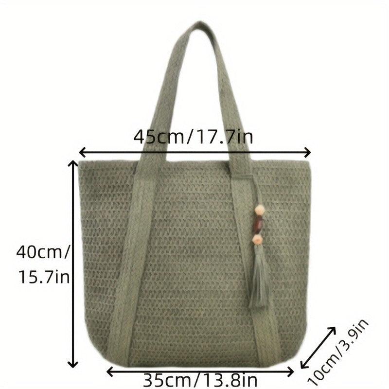 Chic Straw Woven Tote Bag: Stylish and Versatile