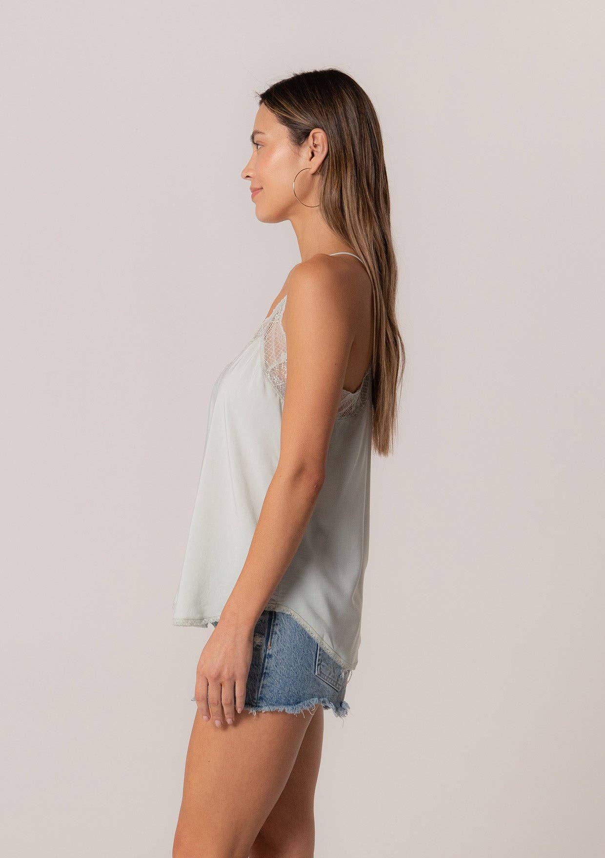 Lovestitch Lace Trim Slip Cami: Vanilla