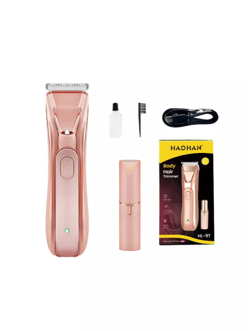 2-Piece Portable Rechargeable Hair Removal