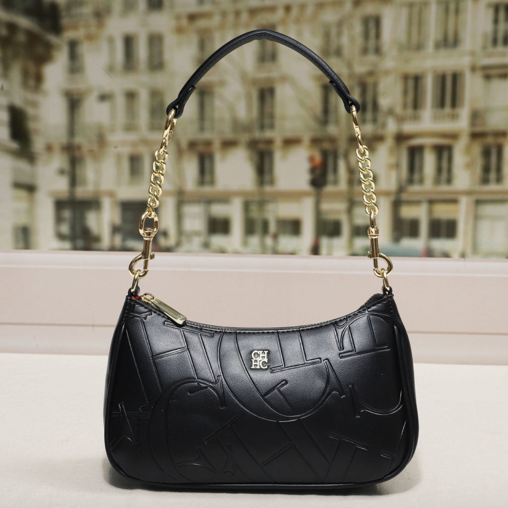 Embossed Letter Crossbody Bag - Women's PU Leather Shoulder Bag with Adjustable Strap