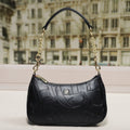 Embossed Letter Crossbody Bag - Women's PU Leather Shoulder Bag with Adjustable Strap