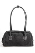 Faux Suede Baguette Hand Bag