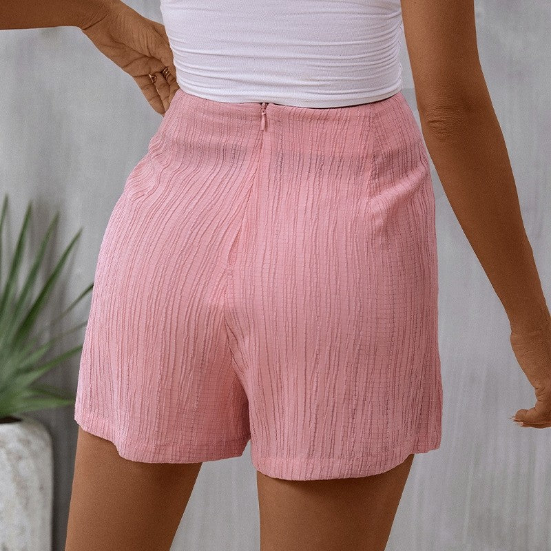 Solid Color Casual Texture Skirt Pants