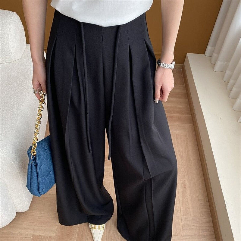 Sure! Here is an optimized title for your clothing product in English:

"Elegant High Waist Wide Leg Trouser Suit with Belt