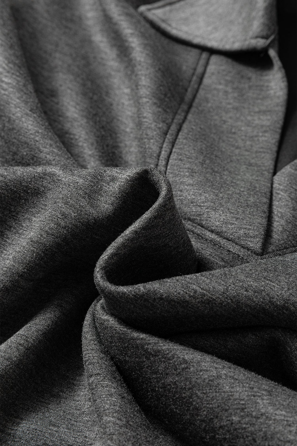Medium Grey Collared V Neck Pullover Sweatshirt Sweatpants Set