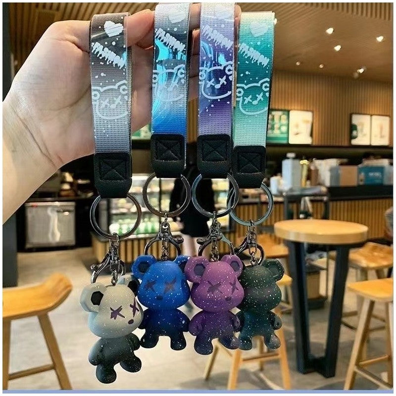 Starry Sky Bear Keychain Pendant