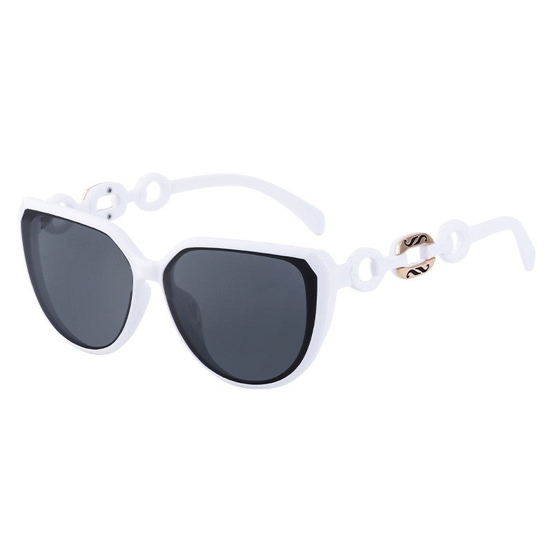 Ladies Trendy Fashion Chain Cat Eye Sunglasses