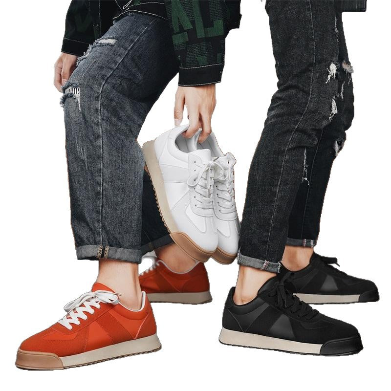 Retro Casual Sneakers - Thick Sole Square Toe Lace-Up Shoes
