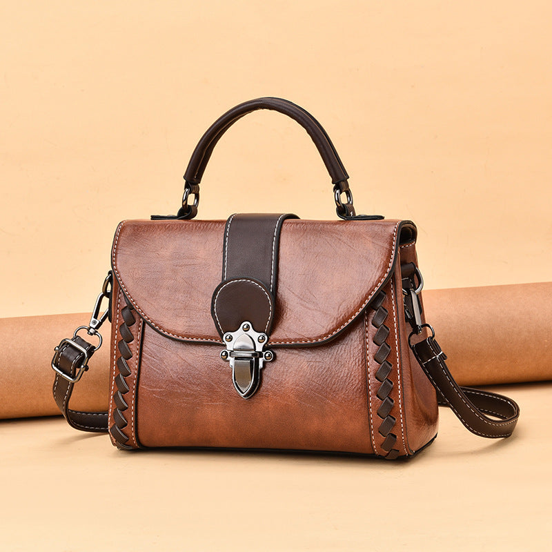 Korean-Style Color-Block Tote Bag & Crossbody Shoulder Bag | PU Leather | Multi-Color