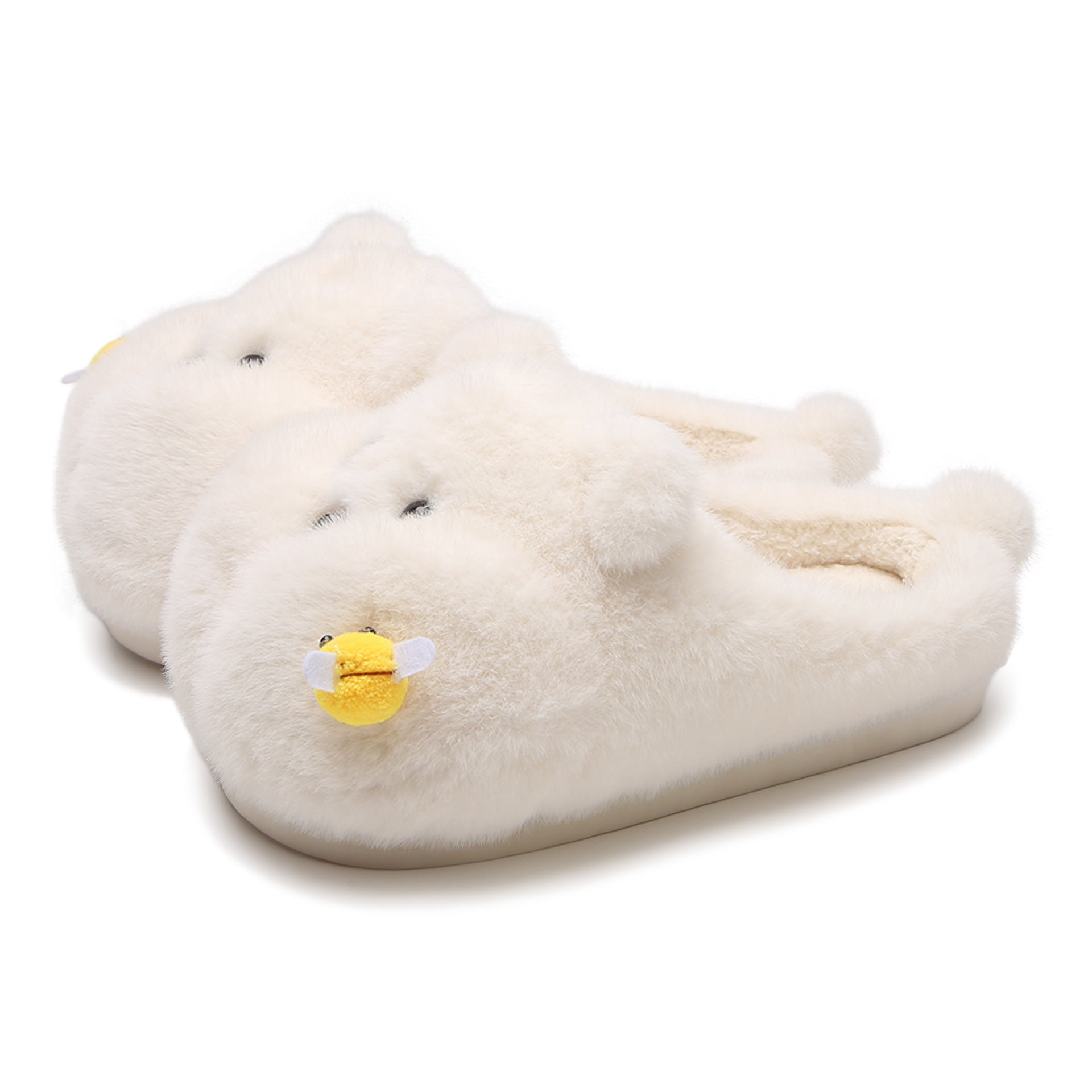 Chubby Bee Bear Slippers - Cute Cartoon Indoor House Shoes for Women & Men