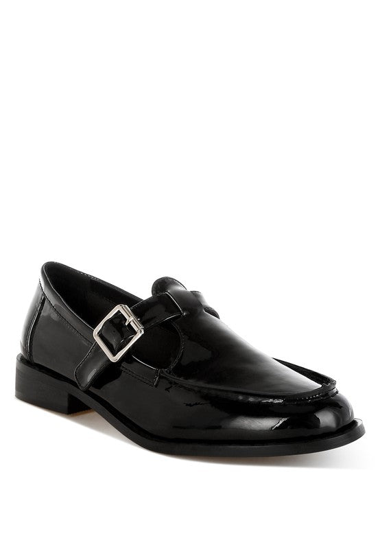 Swenson Patent Pleather Mary Jane Loafers