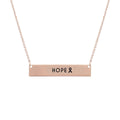 Statement Necklace Rose Gold Ribbon HOPE Plate Stylish Jewelry Accessory