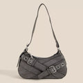 Denim Belt Accent Shoulder Bag