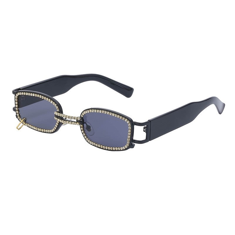Fashion Diamond-Encrusted Small Frame Sunglasses
