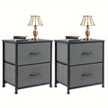 Set of 2 Nightstands with Drawers, Small End Tables with Storage for Bedroom & Office