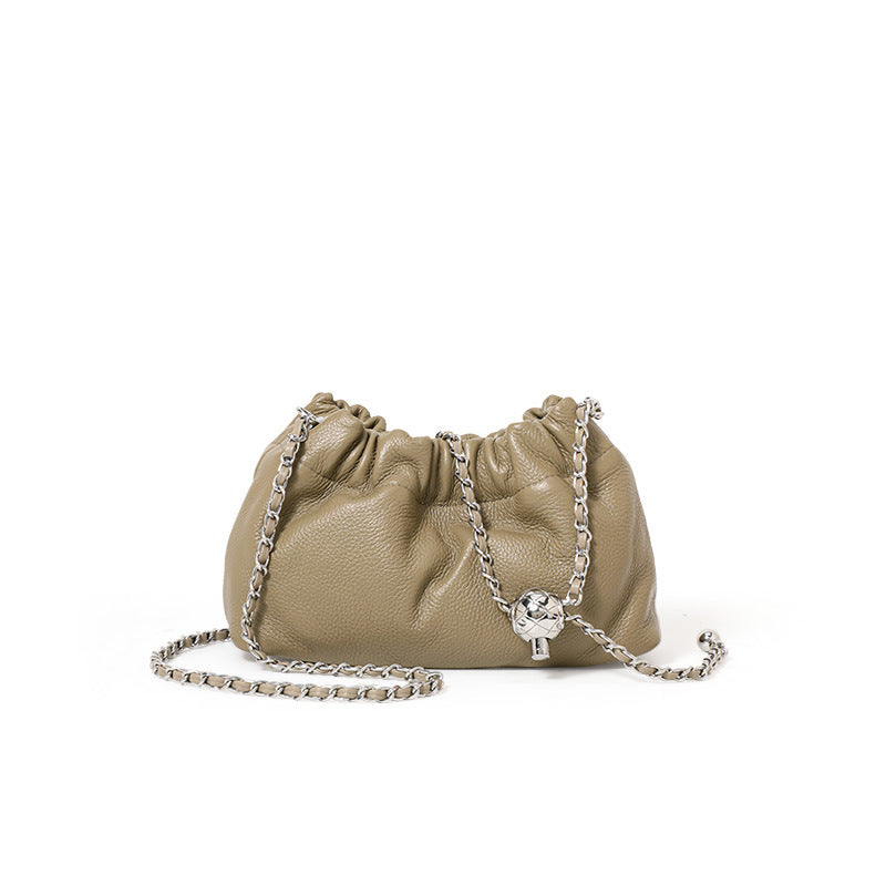 Genuine Leather Bucket Shoulder & Crossbody Bag – Elephant Gray | Sarah Express