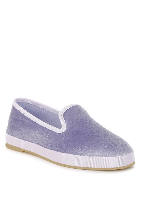 Saba Velvet Round Toe Slip-On Loafers