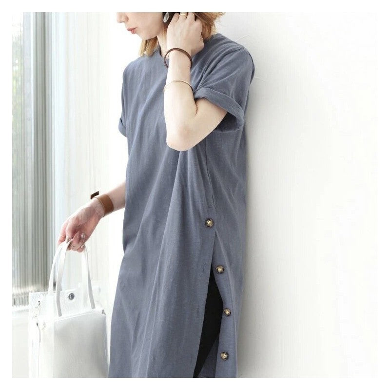 Relaxed Fit Round Neck Longline T-Shirt