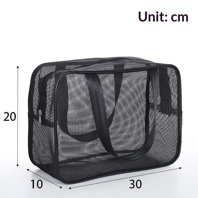 Men's Mesh Toiletry Travel Bag – Foldable Resin Mesh Shower & Storage Bag