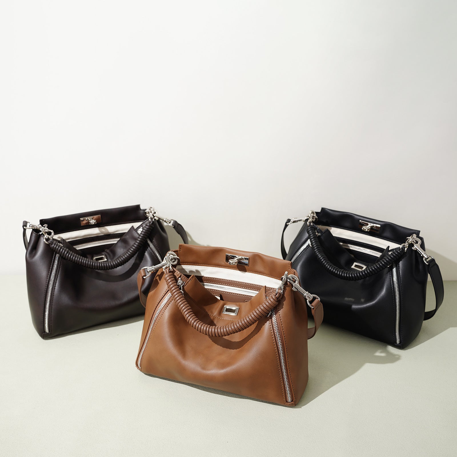 Women's Genuine Leather Cylindrical Crossbody Bag – Casual Everyday Shoulder Bag