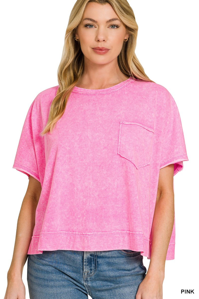 Zenana Halo Washed Oversized Top