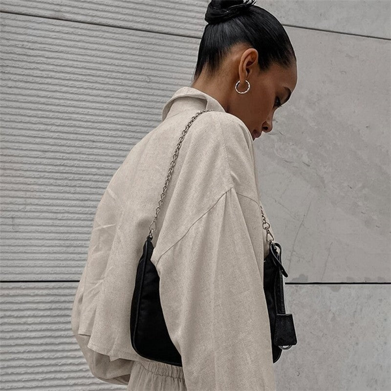 Stylish Casual Long-Sleeve Shirt and Pants Ensemble